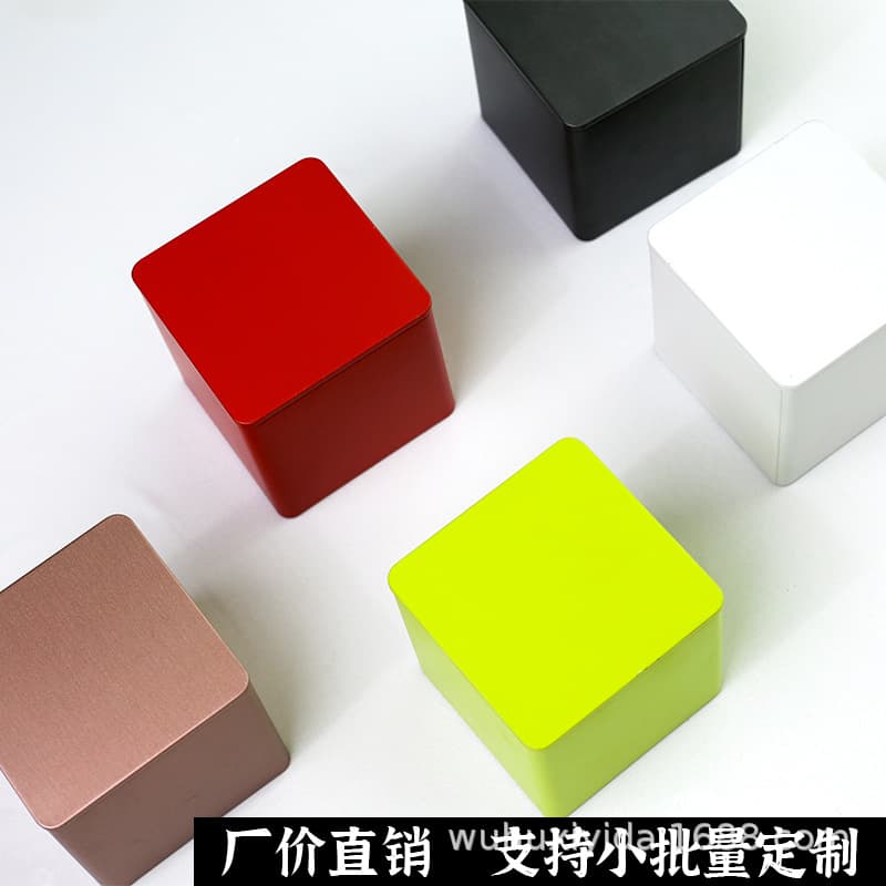 Square Tinplate Small Green Mandarin Tea Canister Metal Portable Airtight Wedding Favor Candy Gift Packaging Box with Custom Printing