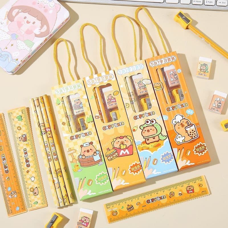 Children's Day Gift Stationery Set Children's School Supplies Pencil Ruler Five-piece Set Kindergarten Festival Gift Wholesale