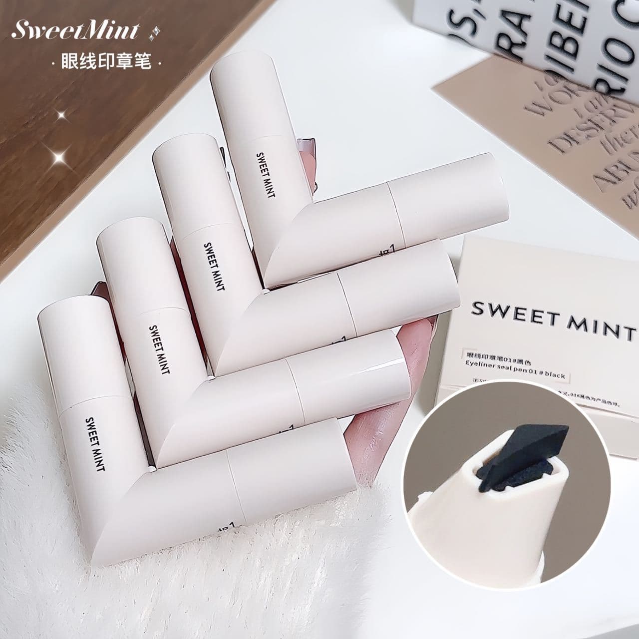 Sweetmint eyeliner stamp pen - long-lasting, smudge-proof, all-in-one eyeliner pen - a portable aid for beginners.