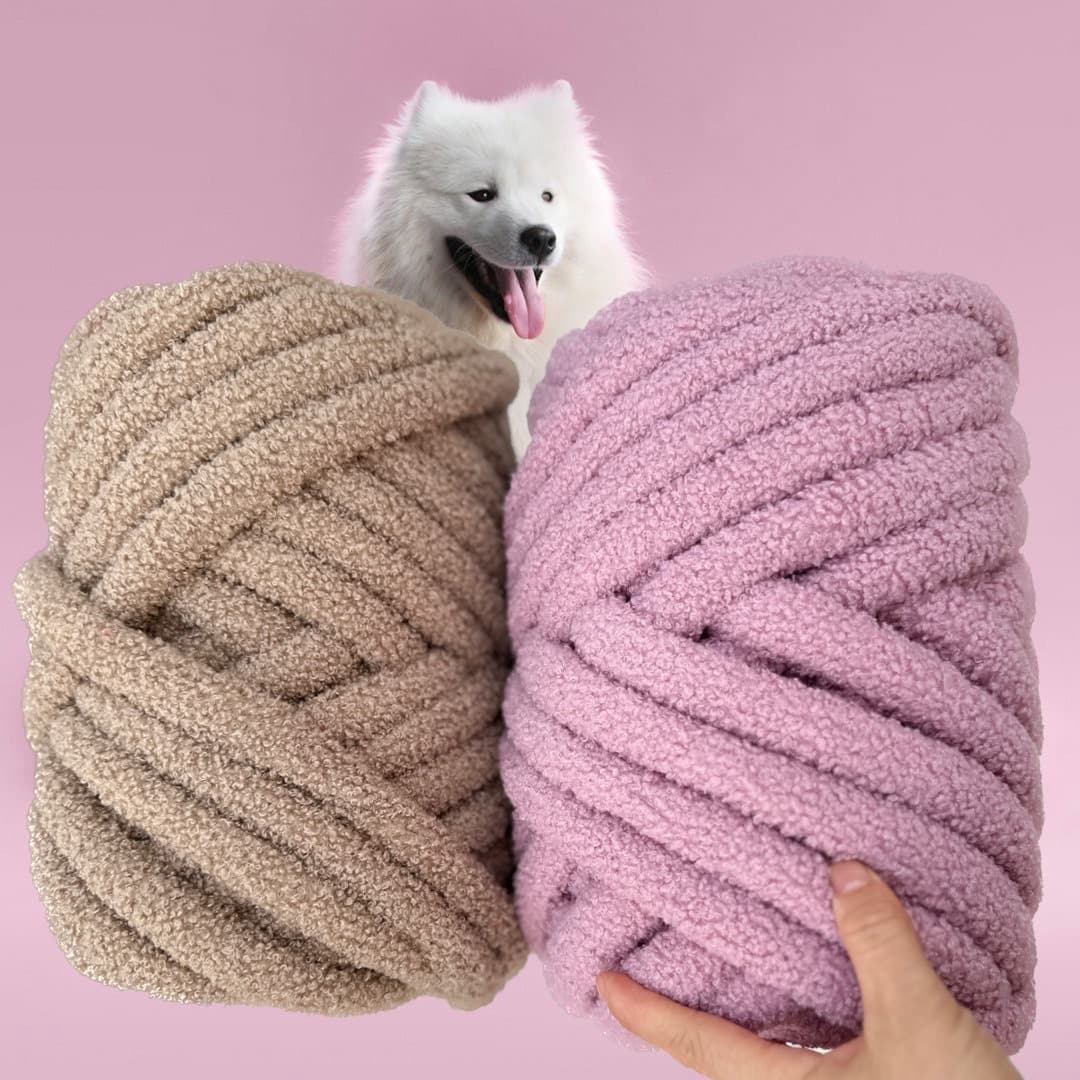 New Cross-Border Teddy Yarn Plush Fleece Knitting Yarn Filled Gauze Strip Thick Icelandic Strip DIY Bag Yarn