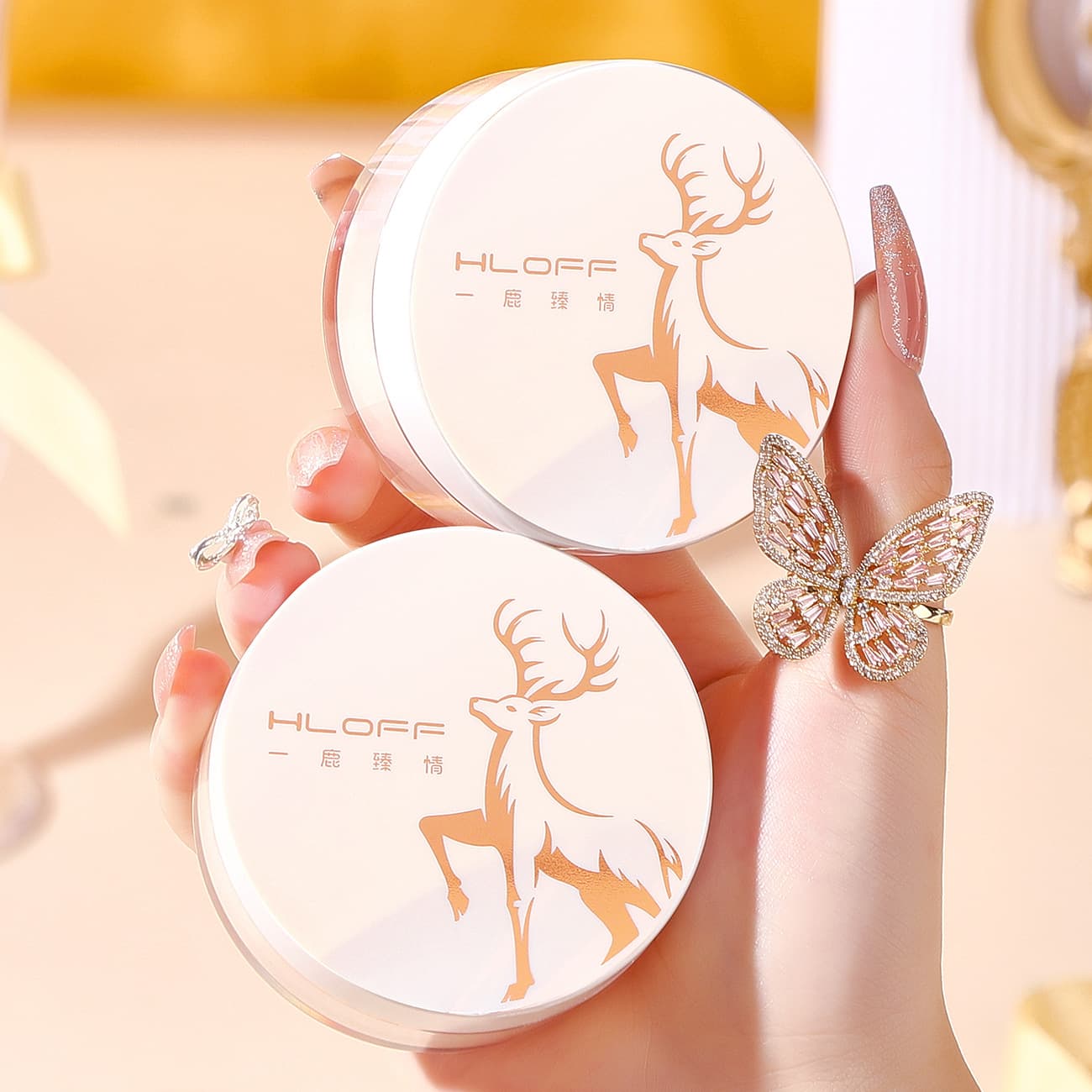 HLOFF Yilu Zhenqing Soft Focus Loose Powder Natural Conceal Long-lasting Oil Control Water-resistant Non-fading Setting Powder