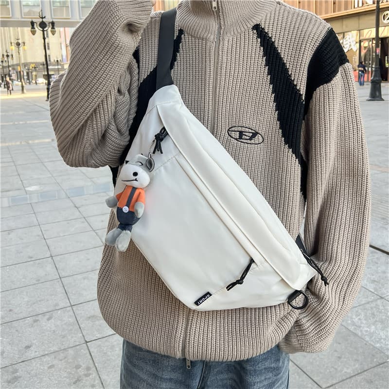 Streetwear Crossbody Bag Men Casual Japanese Style Large Backpack Y2K Workwear Large Capacity Crossbody Bag Women Sports Chest Bag