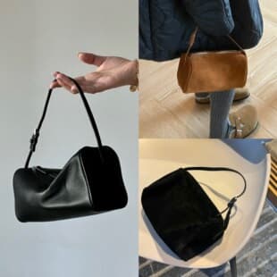 Niche Row Pen Holder Bag, Suede Underarm Bag, 90s Mini Square Bag, Genuine Leather Handbag, Pencil Case Bag
