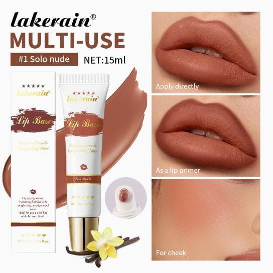 Lakerain Lip and Cheek Dual-Use Lip Gloss Moisturizing Matte Lipstick Non-Smudge Primer Lip Cream Lipstick Cross-Border Cosmetics