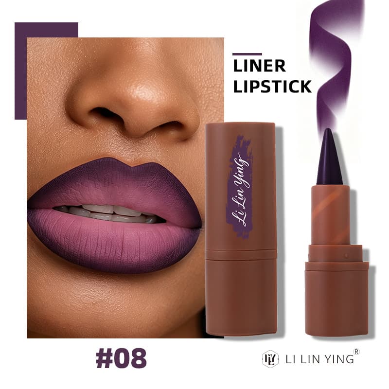 Cross-border lip liner lipstick pen matte matte two and one waterproof non-stick cup TK hot selling pointed lipstick lip liner factory