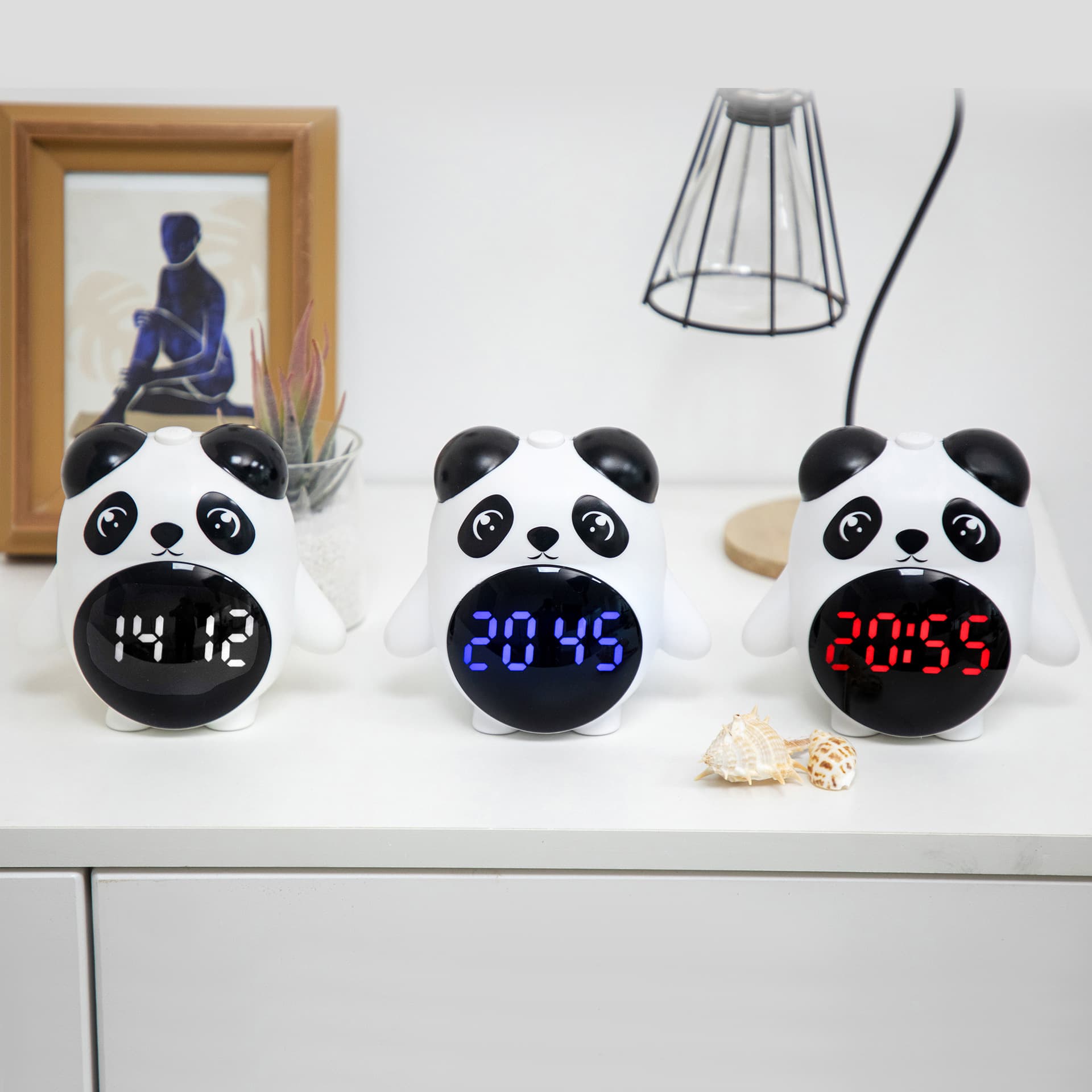 Factory Direct Sale Cartoon Cute Giant Panda Electronic Alarm Clock Multifunctional Home Decor for Children Students with LED Display