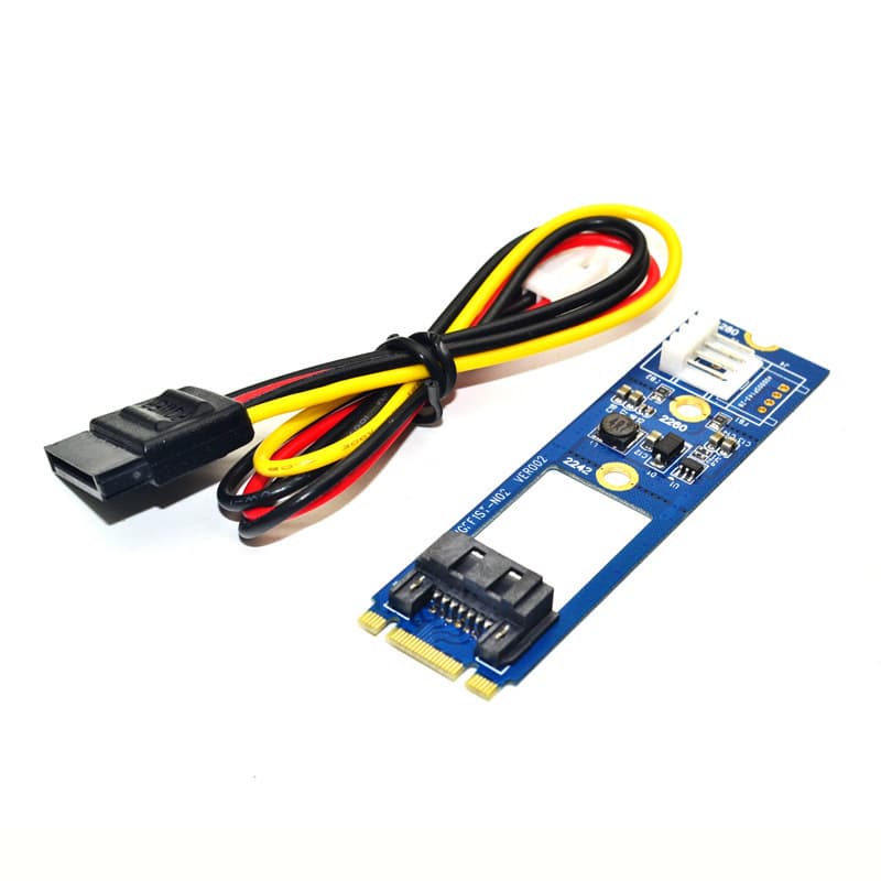 M.2 NGFF SATA to 7pin SATA M2TOSATA converter adapter horizontal with power supply