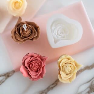Valentine's Day Heart Flower Scented Candle Handmade Soap Mold Heart Shape Chocolate Cake Silicone Baking Tool