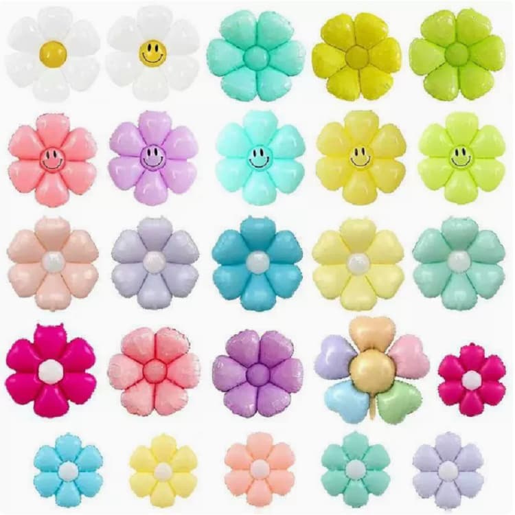 Colorful Ins Style Daisy small size Daisy Shape Aluminum Film Ball Photo Props Baby Birthday Party Balloon