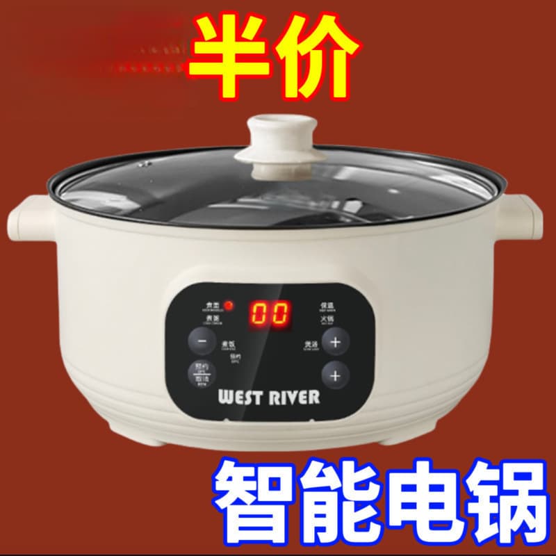 Electric Cooker, Household Electric Pot, Multi-Function Electric Steaming and Boiling Pot, Electric Hot Pot, Large Capacity Non-Stick Electric Pot