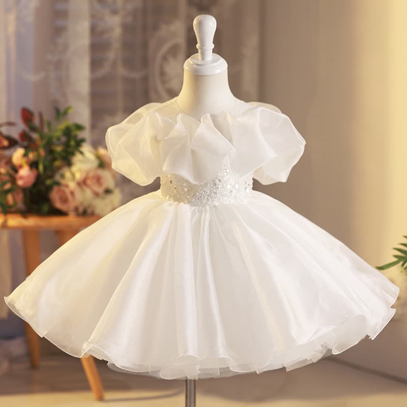 Summer Children's Princess Dress Flower Girl Birthday Tutu Dress Little Hostess Performance Outfit Premium