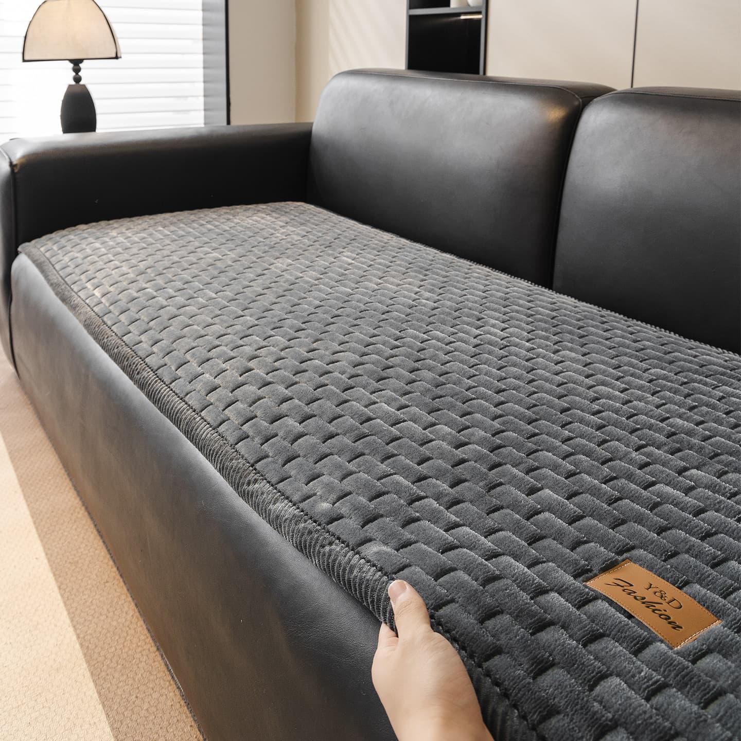Cross-Border Flannel Sofa Cushion New Style Sofa Cover Thickened One-Piece Straight Row Non-Slip Sofa Throw Cloth