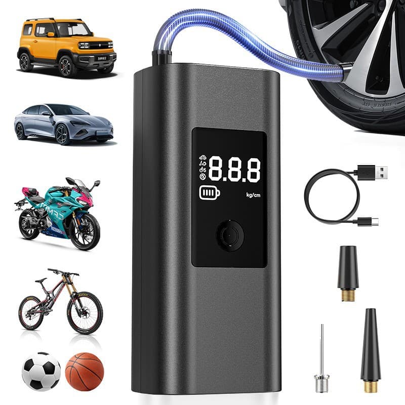 Cross-border hot-selling tire inflators, portable air compressors, wireless car air pumps, tire pressure monitoring and inflation