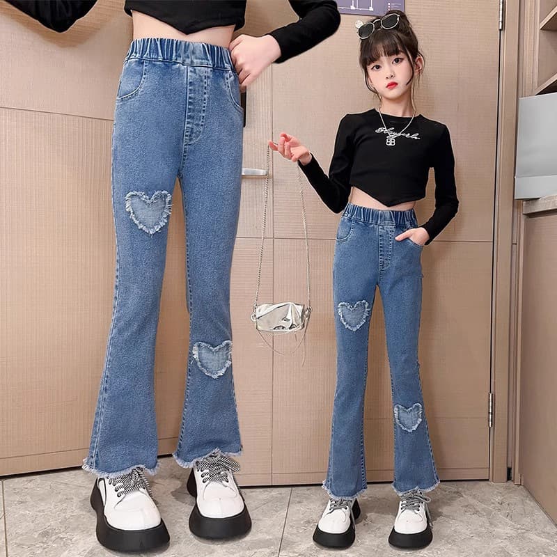 Girls Flared Pants Spring/Autumn Fashionable Micro Flare Denim Jeans Children's Pants Wholesale