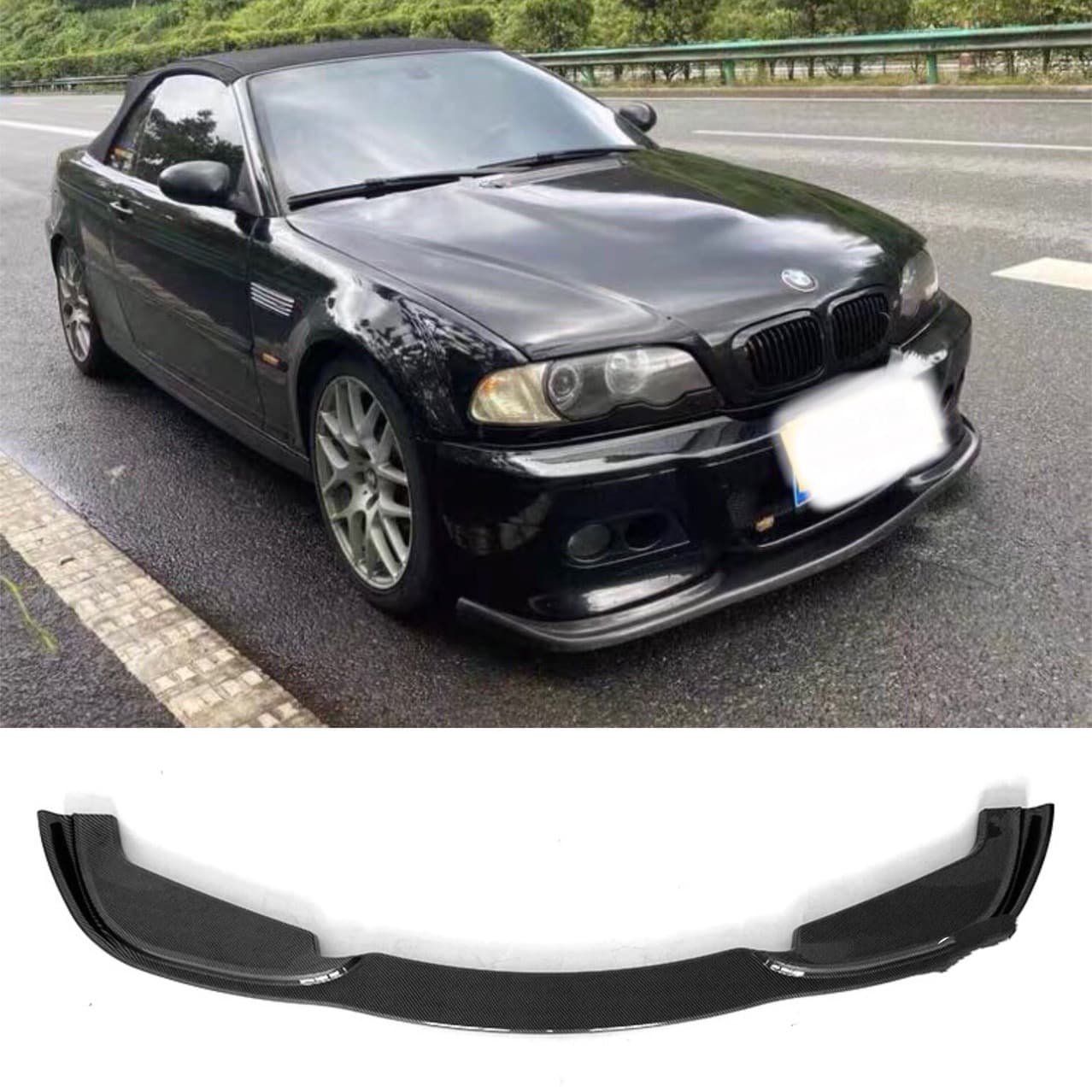 For BMW E46 M3 One-Piece Front Lip High Gloss Black Color ABS Material Body Kit