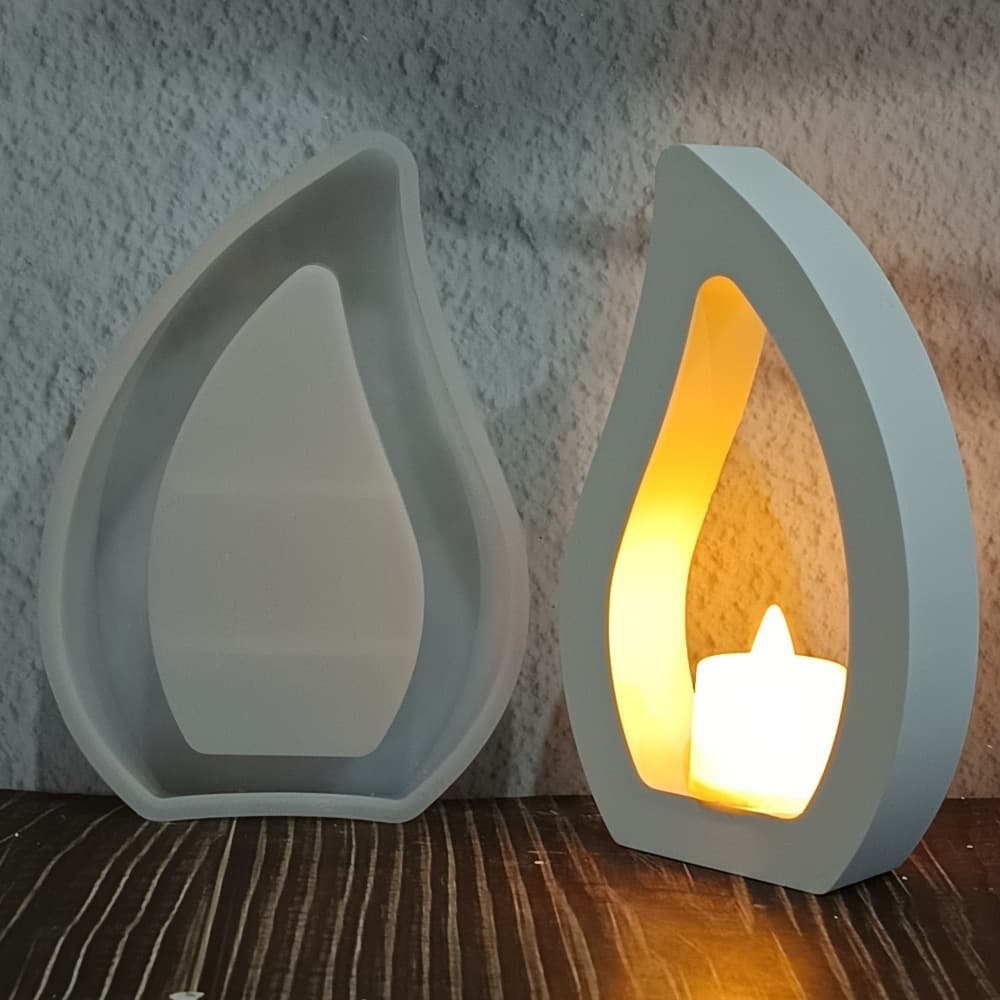 S1414 Water Drop Candle Holder Decorative Plaster Mold DIY Silicone Mold