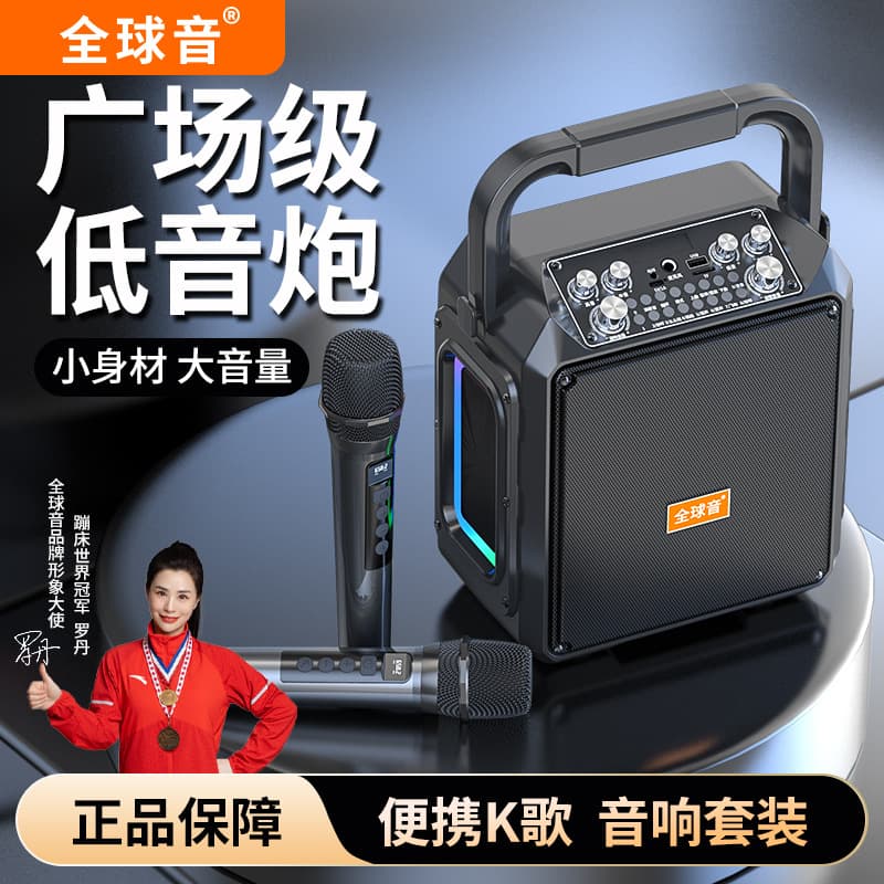 V13 Wireless Subwoofer Bluetooth Speaker with Large Volume Diaphragm, Portable Outdoor Card Slot Karaoke Sound System for Square Dancing