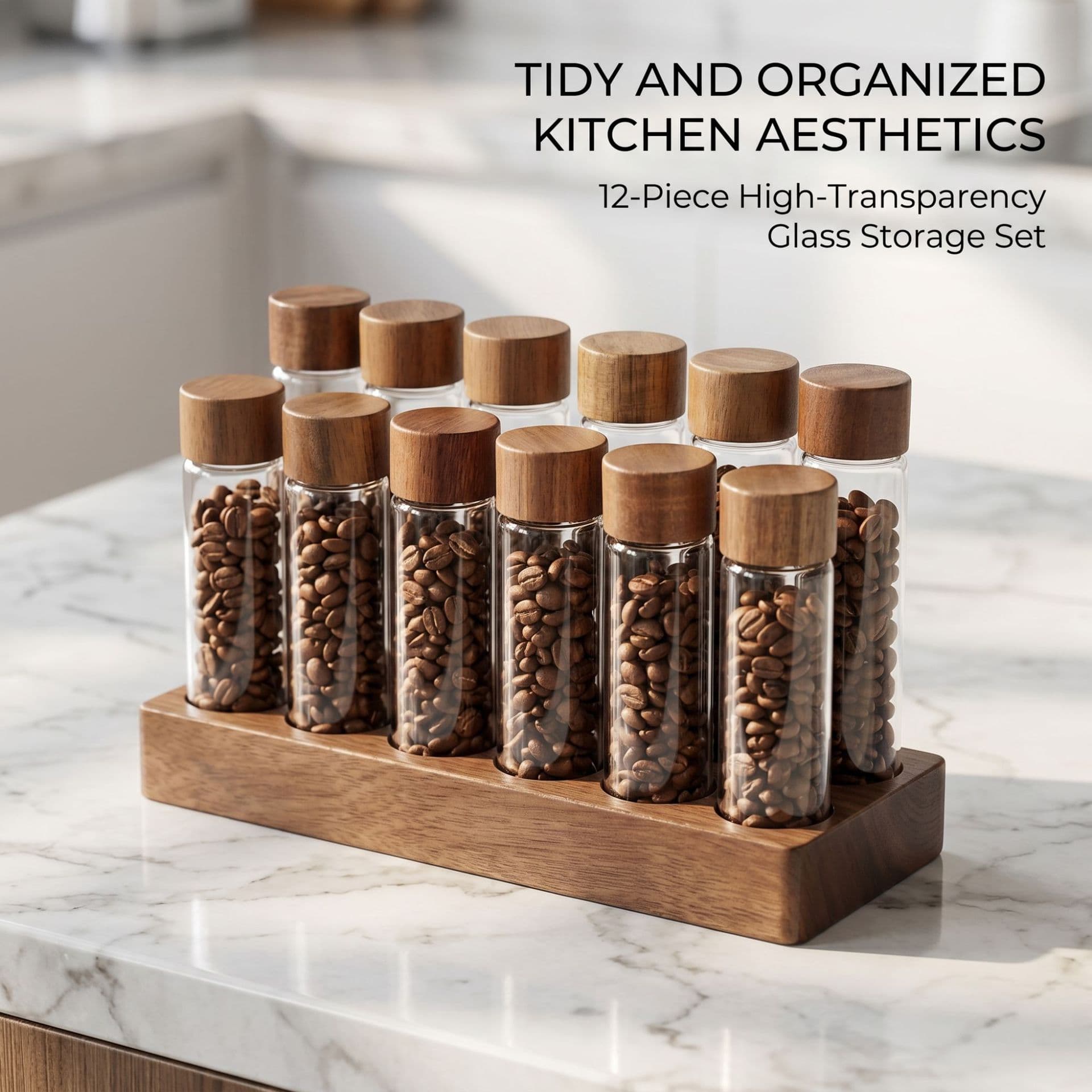 Coffee Bean Airtight Jar, Coffee Powder Storage Can, Tea Leaf Container, Portable Mini Glass Bottle, Glass Jar for Portioning