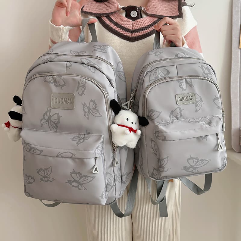 Student Backpack 2025 New Fashion Butterfly Graffiti Middle School College Student Laptop Backpack Casual Travel Daypack