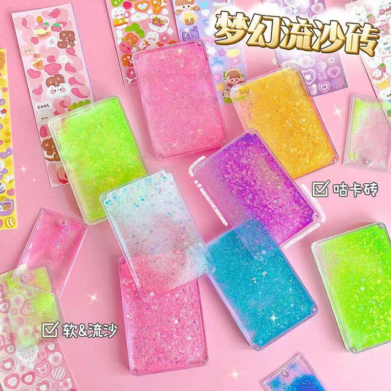 Sand Guka Brick Transparent Acrylic DIY Scrapbooking Stickers Mahjong Brick Colorful Sand Guka Disk Children's Small Gift