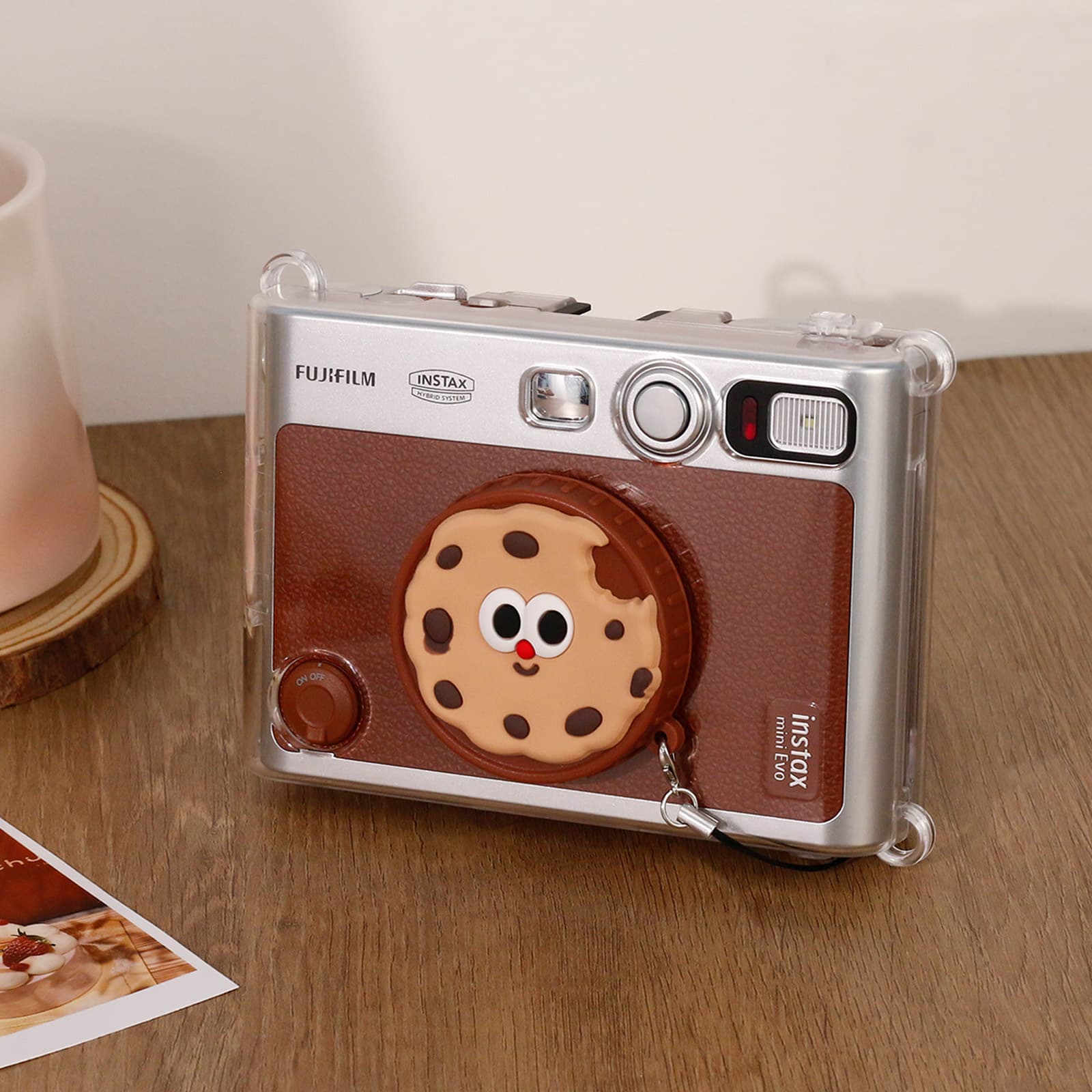 Suitable for polaroid mini evo dust-proof and scratch-proof camera protective cover leather sticker anti-lost cute cartoon lens sticker