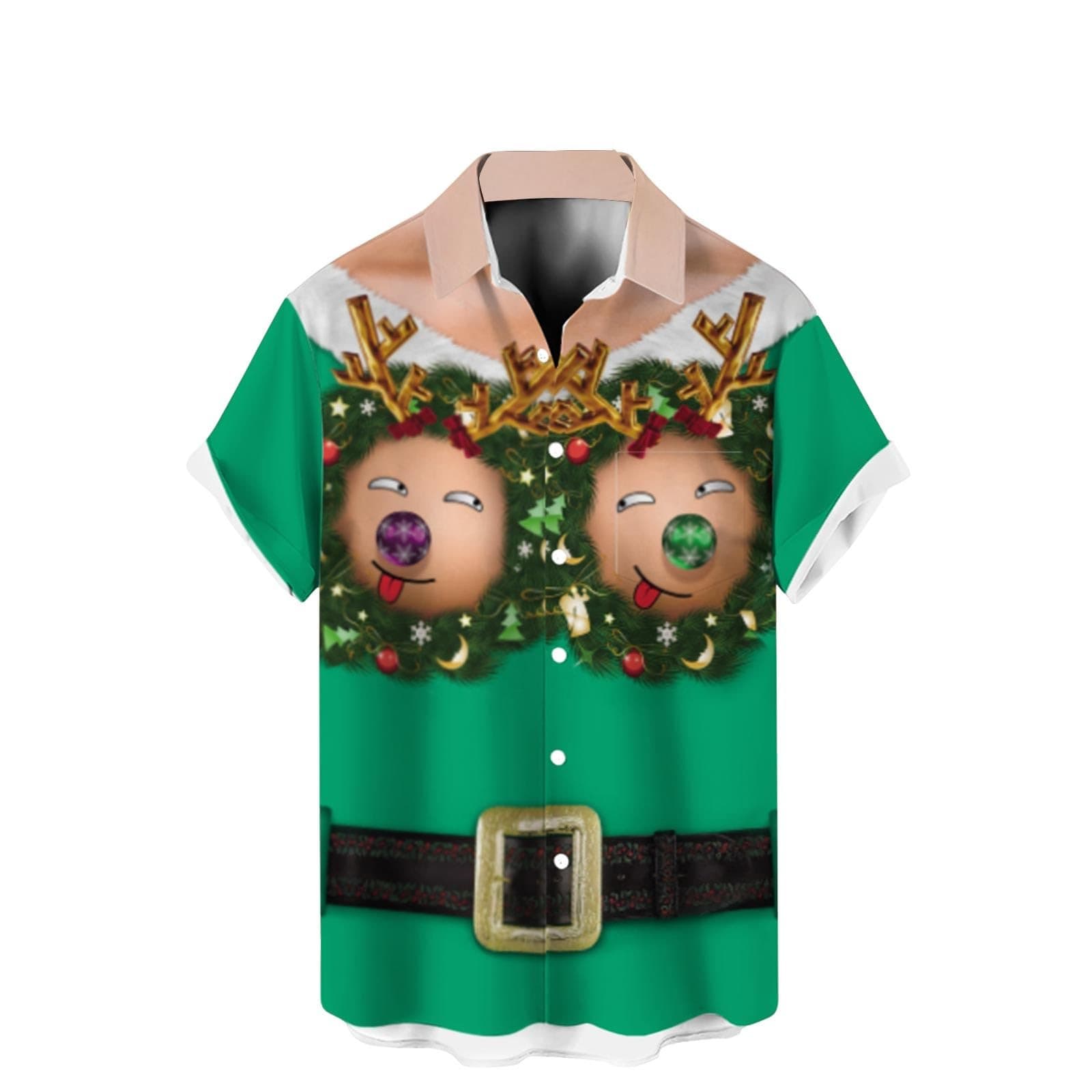 Men's 3D digital printing short-sleeved shirt 2025 men's shirt drop shipping
