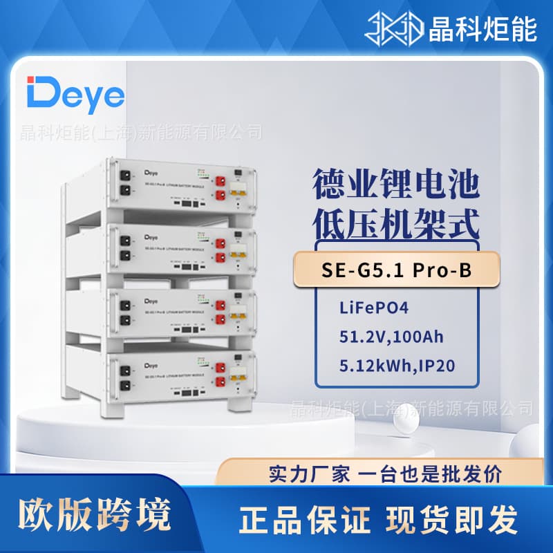 Deye Low Voltage Lithium Battery European Version Home Stackable Deye LiFePO4 Battery SE-G5.1 Pro-B