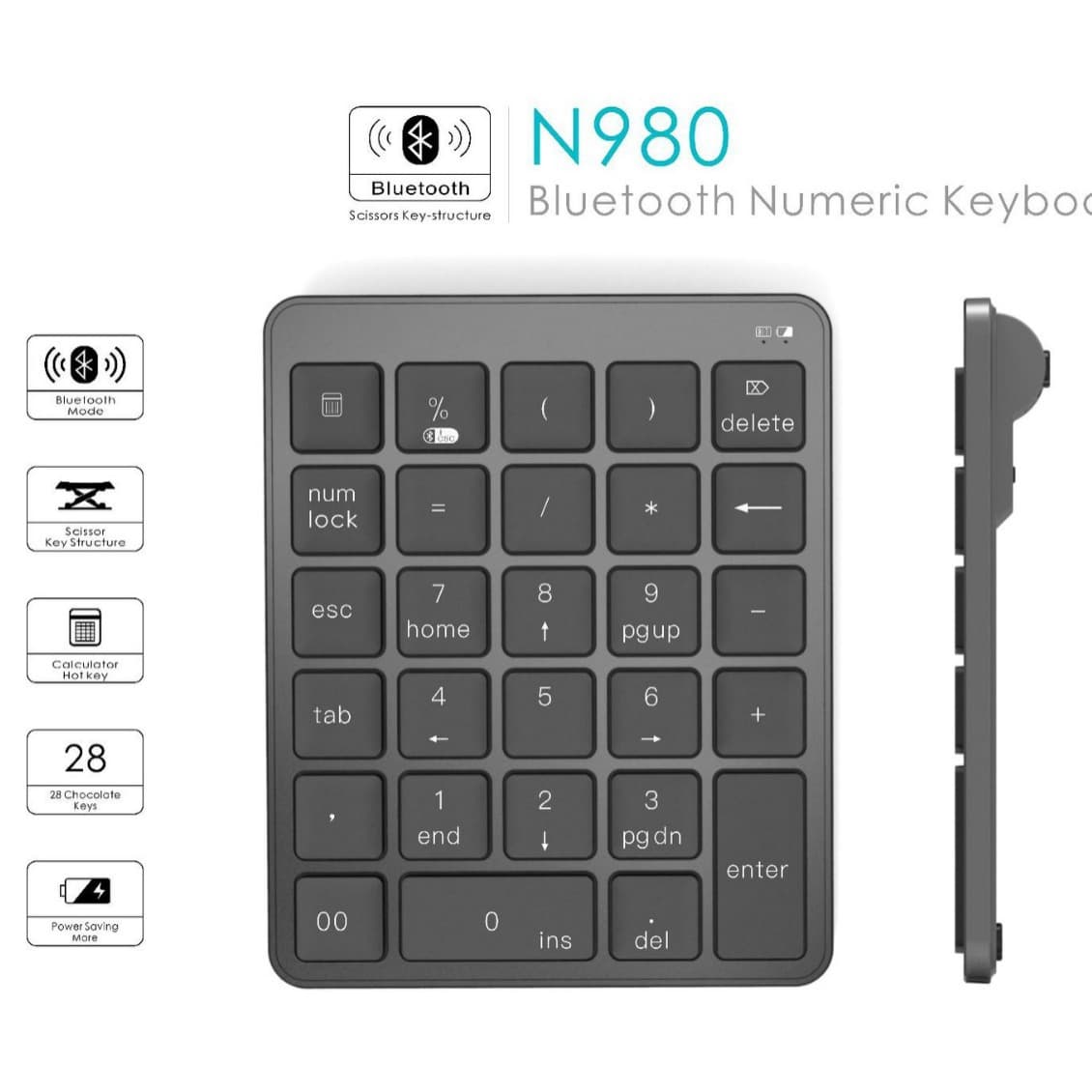 Wholesale 28-Key Scissor Switch Numeric Keypad 2.4G Wireless Keyboard Bluetooth Dual Mode Battery Version