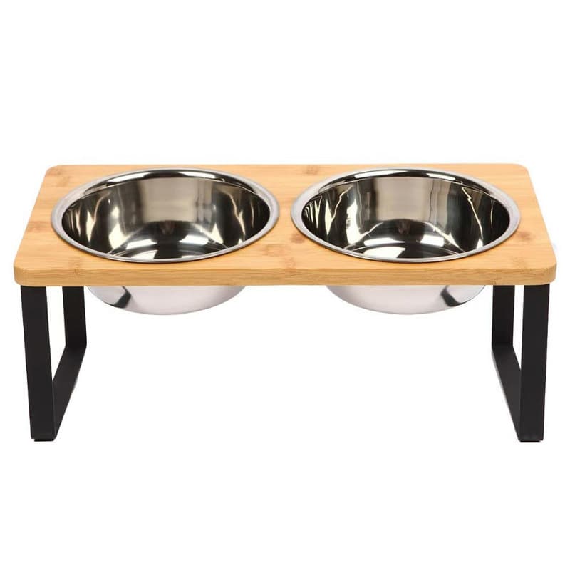 Amazon Supply Source Pet Neck-Protecting Cat Bowl Dog Bowl Water and Food Cat Bowl Wooden Iron Legs