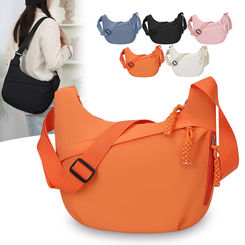 New simple commuter crossbody bag for women large capacity simple solid color shoulder bag student class casual dumpling bag