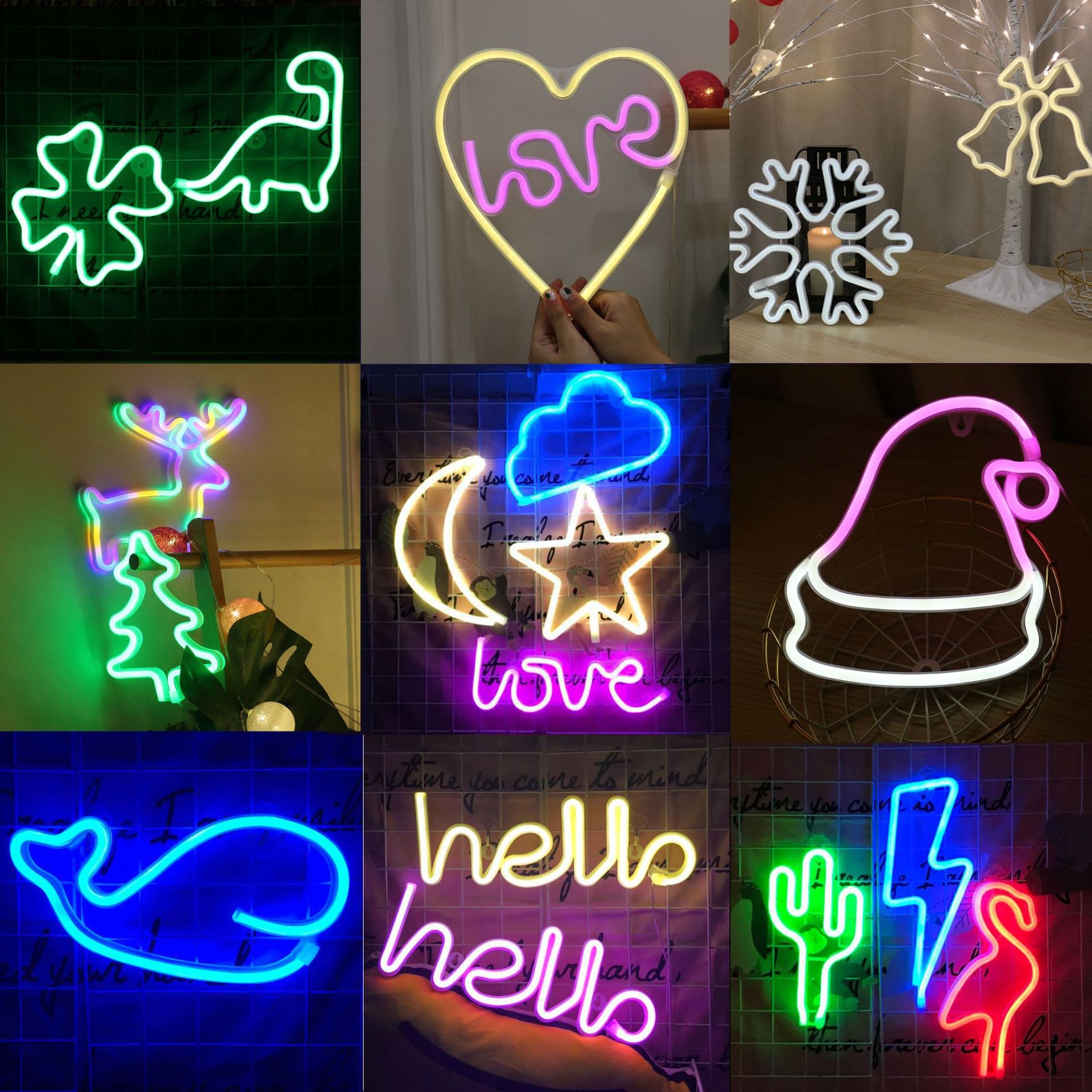 2026 LED Decorative Lights Ins Cactus Neon Lights Cloud Night Lights Romantic Creative Atmosphere Lights Holiday Lights