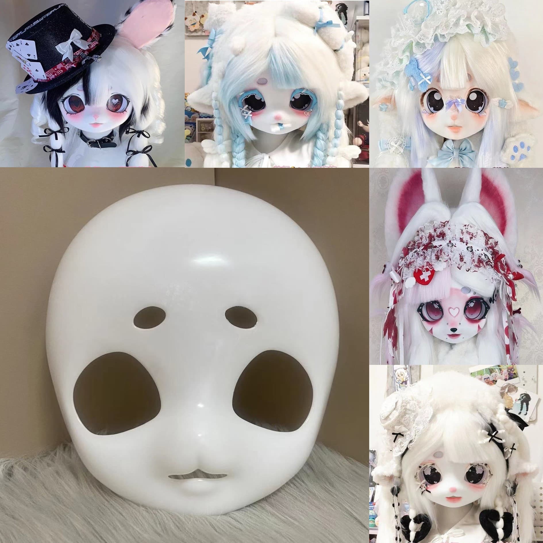 Little Rose Skull Original Fursuit Head Cute Kigurumi Style Fursuit Head Shell