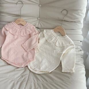 Baby Girl Spring Autumn Set New Infant Ruffle Knit Dot Dot Cute Princess Bodysuit Romper Jacket
