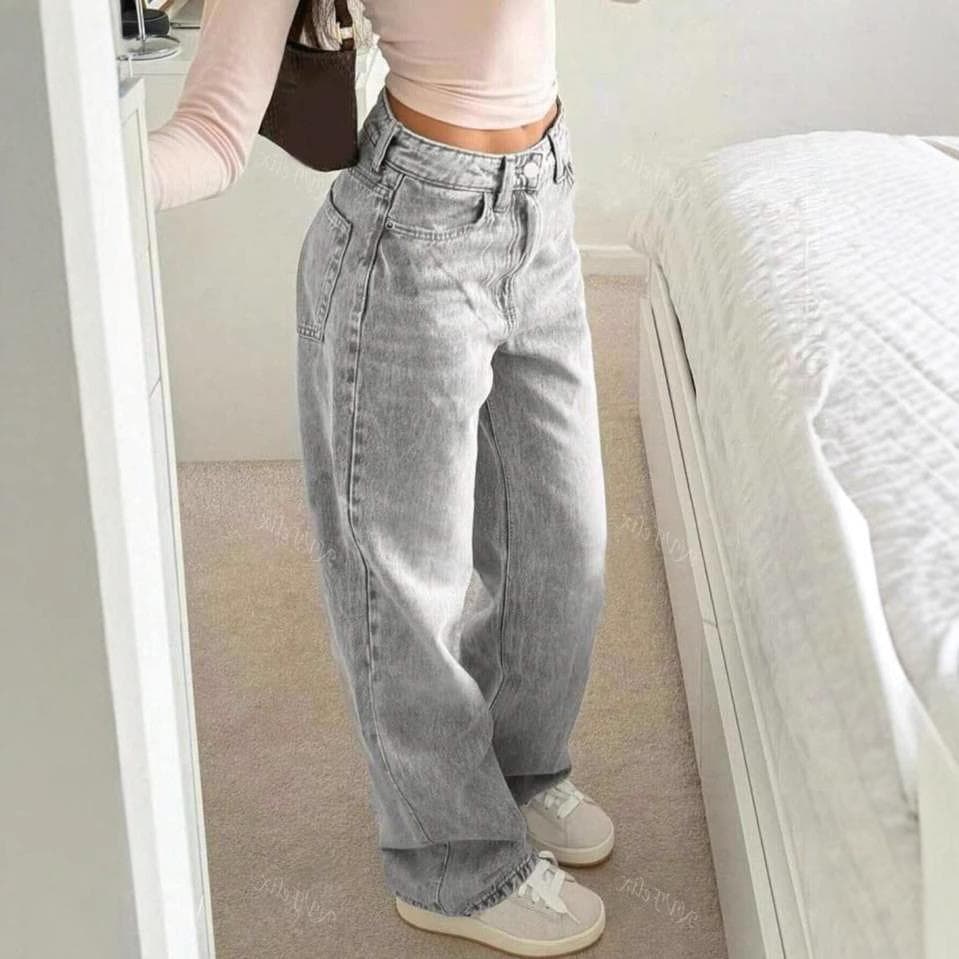 SC Amazon European and American Style Cross-border 2025 Spring New Versatile Draped Lazy Straight Loose High-waist Wide-leg Long Pants