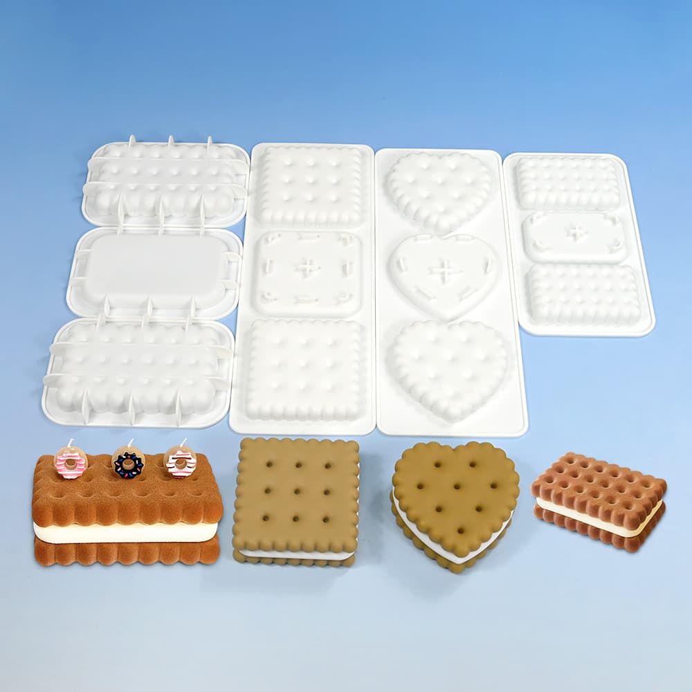 Cross-border FCM Rectangular Emoji Mousse Cake Mold Heart-Shaped Lace Sandwich Cookie Chocolate Squishy Mold