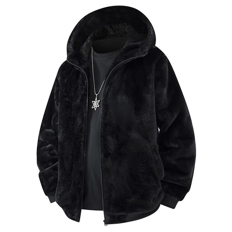 2026 Mink Velvet Coat Cross-Border European Size Fleece-Lined Thickened Men's Faux Mink Fur Warm Winter Jacket