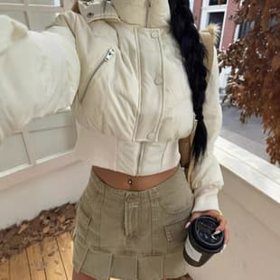 Cross-border Bestseller Short Puffer Jacket Women European and American Hot Girl Style Waist-Cinching Slim Fit Hooded Cotton Coat Autumn Winter Outerwear Wholesale