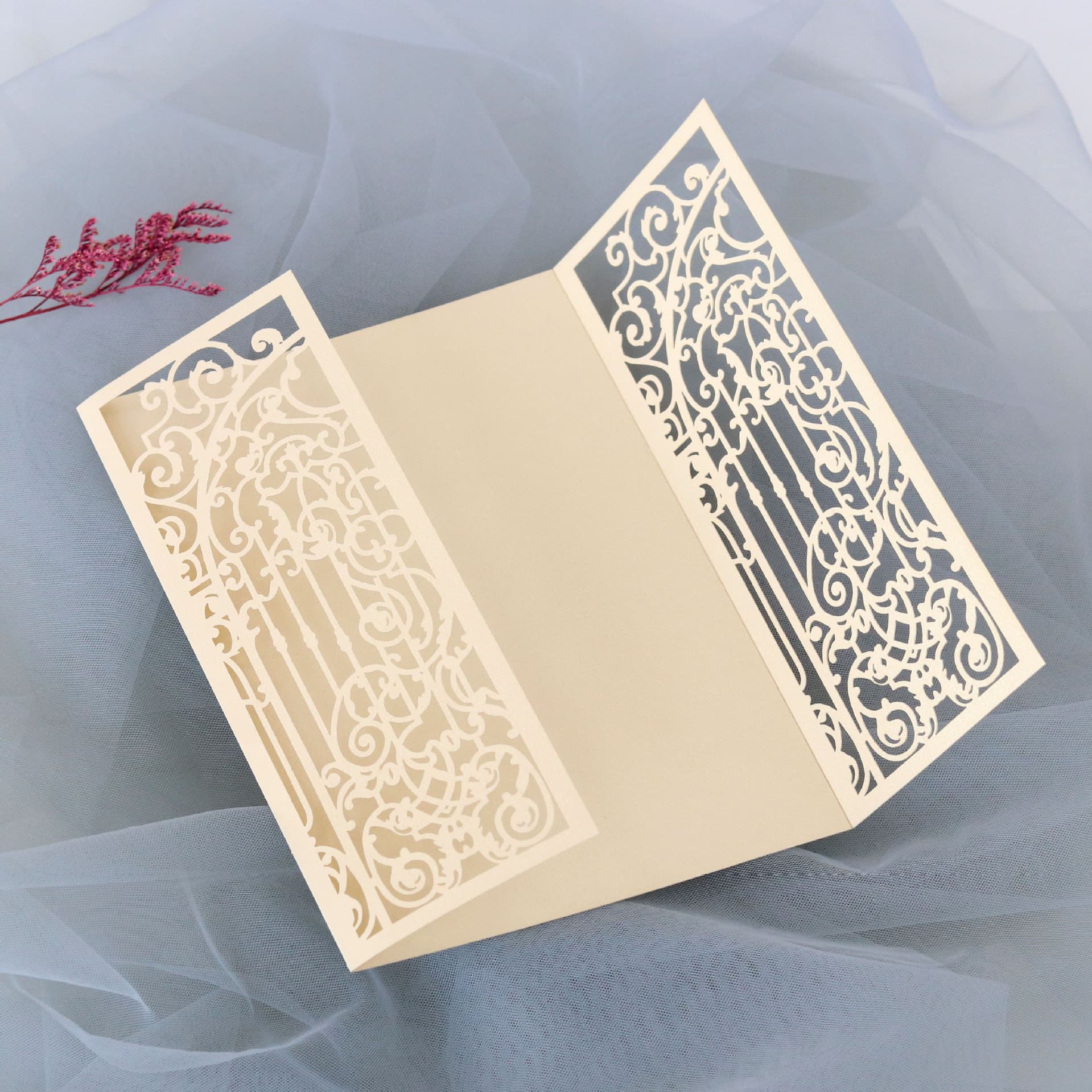 European-style Wedding Invitation Card, Beautiful Wedding Happiness Gate Hollow-out Invitation, Engagement Invitation Envelope Wholesale