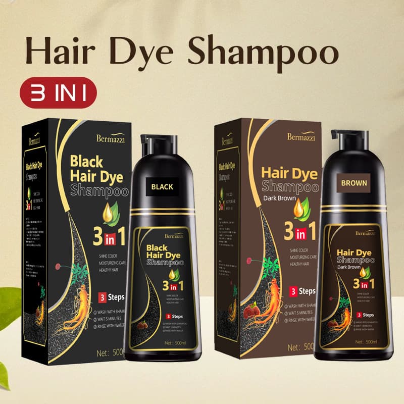 Cross-border Black Shampoo Paste with Plant Extracts, Non-Damaging Bubble Hair Dye, Covers Gray Hair, Natural Black, 500ml