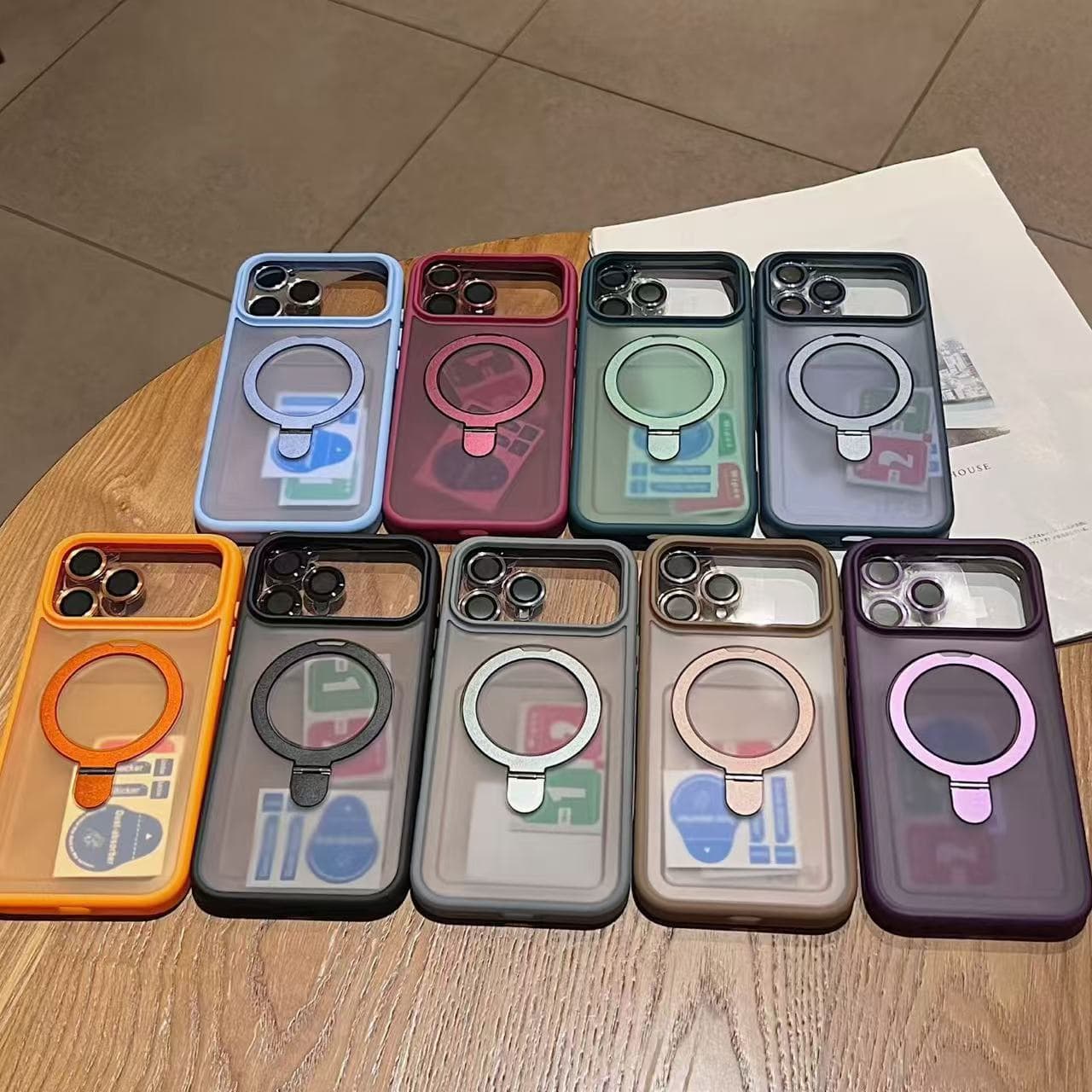 Frosted Skin-Feel Pivot Stand Magnetic Case for iPhone 18 Pro, with Lens Film for iPhone 16, Hard Case for 17