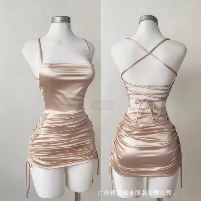 Stretch Satin Slip Dress Amazon European and American New Style Independent Station Cross-border Hot Selling Mercado Libre Jumpsuit M8356