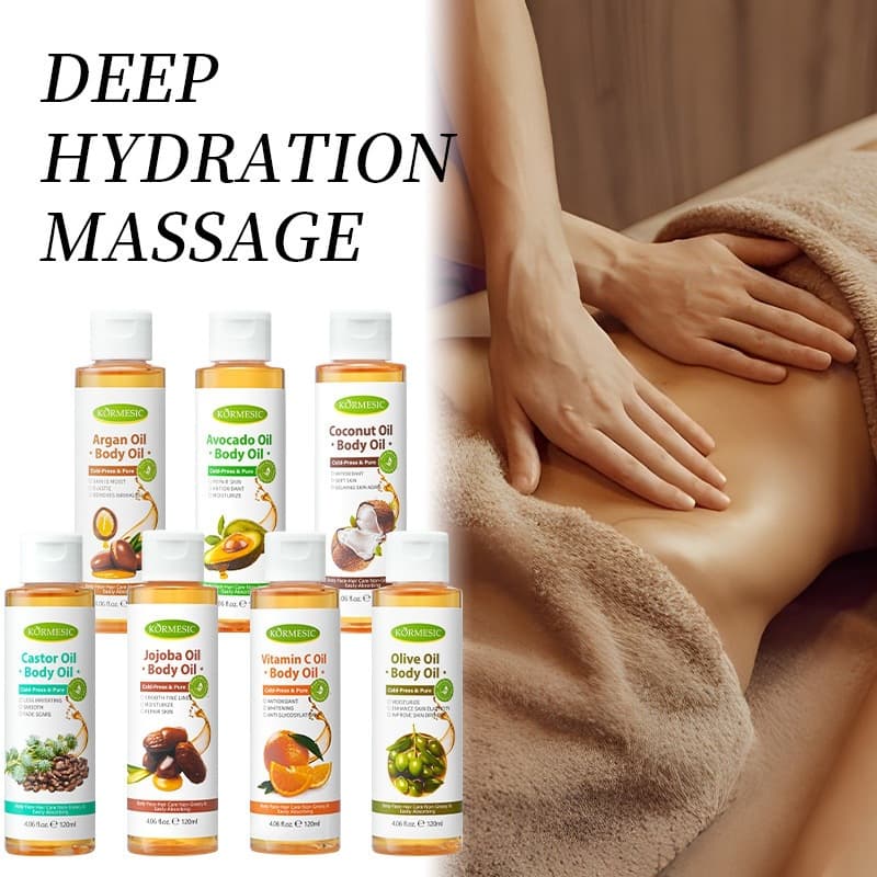KORMESIC Natural Plant Oil Body Massage Oil with Multiple Plant Extracts Nourishes Dry Skin All Over for Smoothness