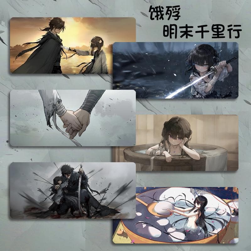 Hungry Death Ming Dynasty A Thousand Miles Mouse Pad Extra Large E-Sports Game Keyboard Pad Full of Spikes Anime Little Mute Desk Pad Treasure