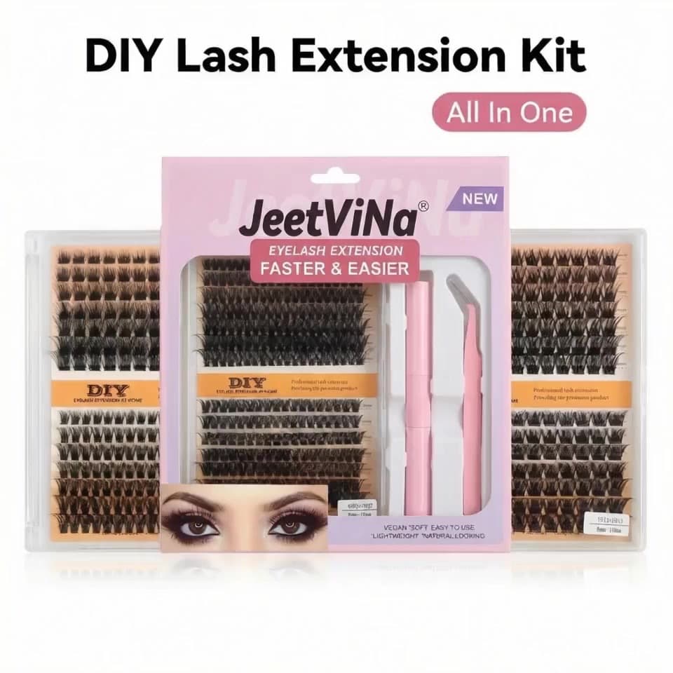 Segmented Fluffy Eyelashes Thick Volume Large Capacity Lazy Single Cluster DIY False Lashes Glue Lash Book