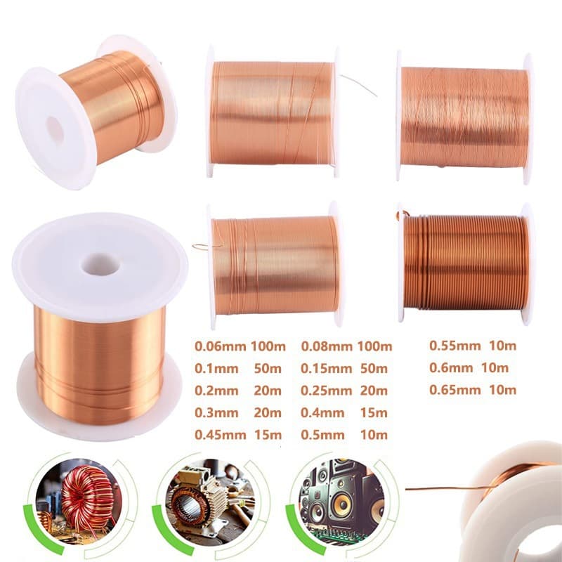 Electromagnet Motor Polyurethane Perpetual Motion Coil High-Temperature Resistant Insulated Red Copper Transformer Experimental Enameled Wire Pure Copper