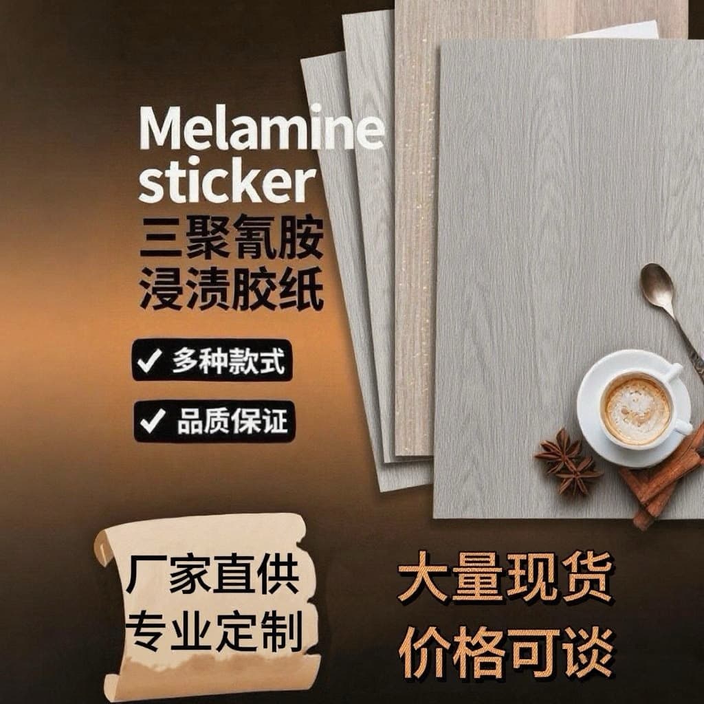 Melamine-impregnated paper home decoration stickers, eco-friendly furniture and cabinet veneers.