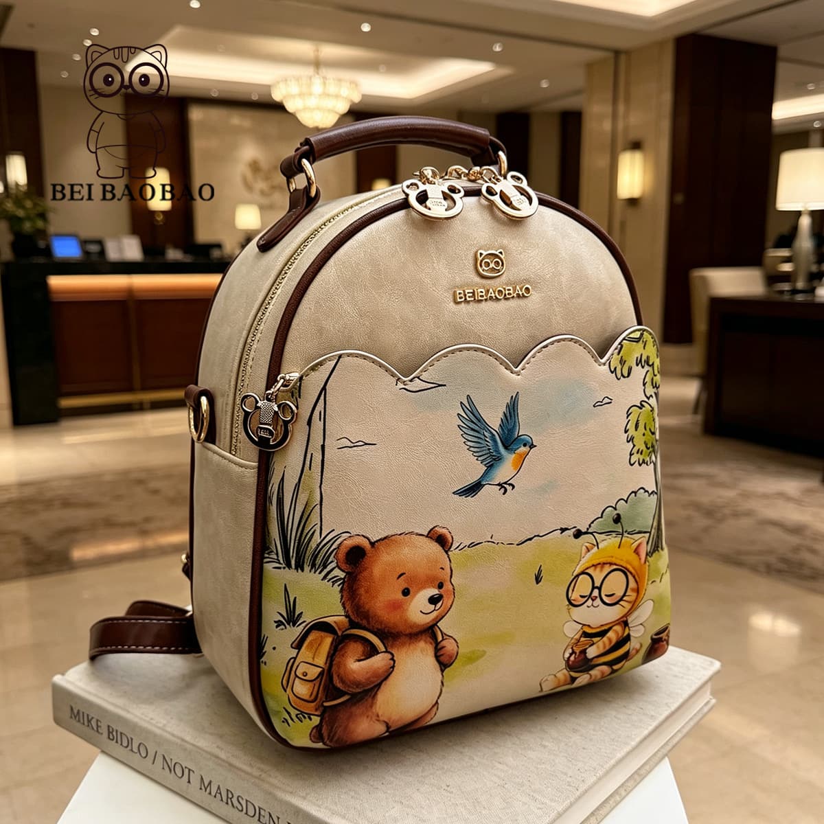 New fresh and versatile women's handbag and backpack from Beibaobao source factory, stylish hand-carry campus double-shoulder bag for women