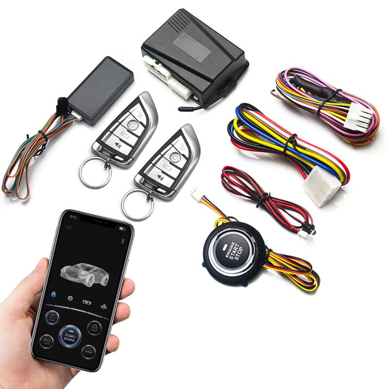 Cross-border 12V Car Anti-theft Device Modified One-key Start/Stop Button Bluetooth APP Remote Control Pre-cooling/Pre-heating