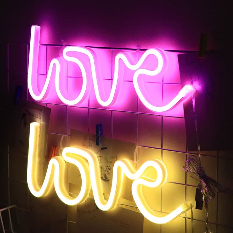 Popular LED Neon Lights Valentine's Day Romantic Love Decorative Styling Lights Wedding Party Bar Night Lights Wholesale