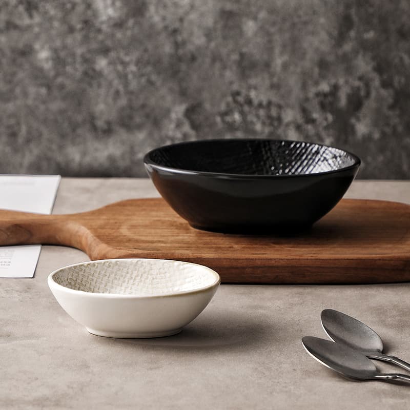European Style Creative Fabric Pattern Small Side Dish Bowl Seasoning Bowl Oval Bowl Steamed Egg Small Bowl Dipping Bowl Children's Rice Bowl Soy Sauce